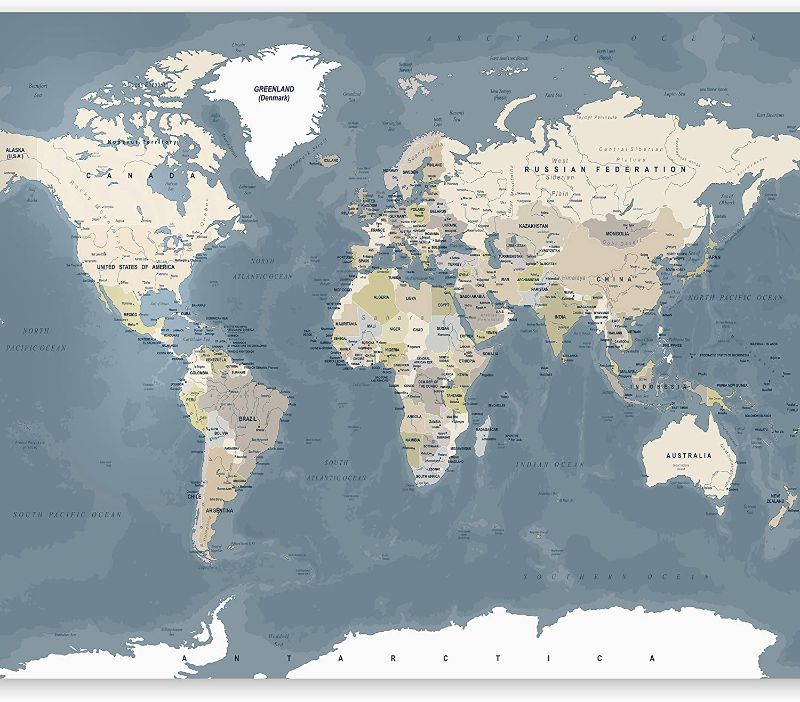 Photo 1 of   World Map Mural WALL PAPER

