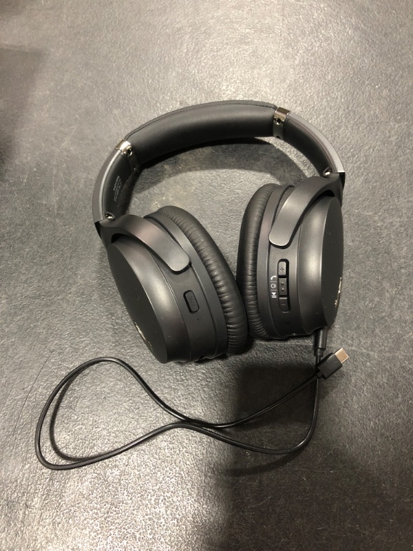 Photo 1 of Active Noise Cancelling Headphones, HROEENOI JZ02 Bluetooth Headphones, Wireless Over Ear Headphones with CVC 8.0 Microphone Deep Bass Headset, 40 Hours Playtime for Travel Work Phone - Black