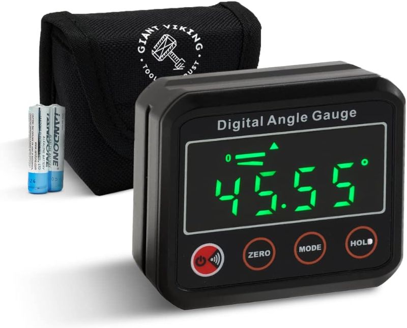 Photo 1 of Magnetic Digital Angle Finder - Compact LED Digital Angle Gauge & Level Tool - Measures 0-360 Degree Ranges - Essential Woodworking, Electrical, Plumbing & Carpenter Tools
