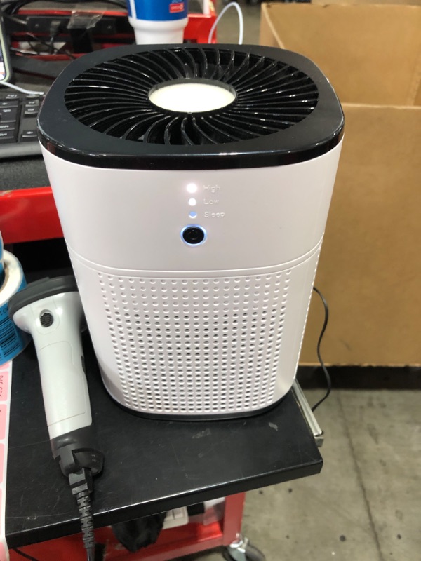 Photo 2 of Air Purifier for Bedroom, H13 True HEPA Filter Air Purifier, 360° Air Intake with 5-Stage Filtration, 24db Filtration System Air Cleaner Odor Eliminator Remove 99.97% Dust Smoke Pollen Dander for Pets Allergies White