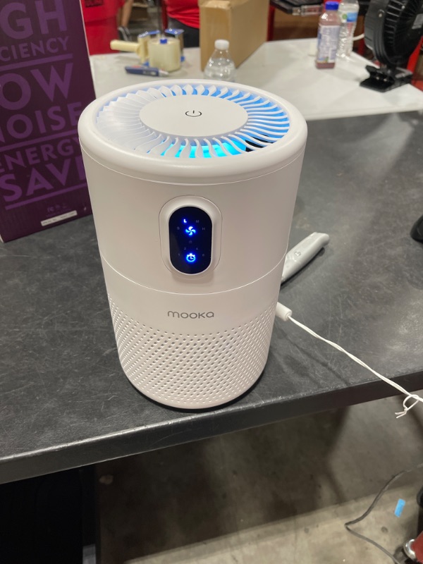 Photo 1 of MOOKA Air Purifiers for Home Large Room up to 1076ft², H13 True HEPA Air Filter Cleaner, Odor Eliminator, Remove Smoke Dust Pollen Pet Dander, Night Light(Available for California)