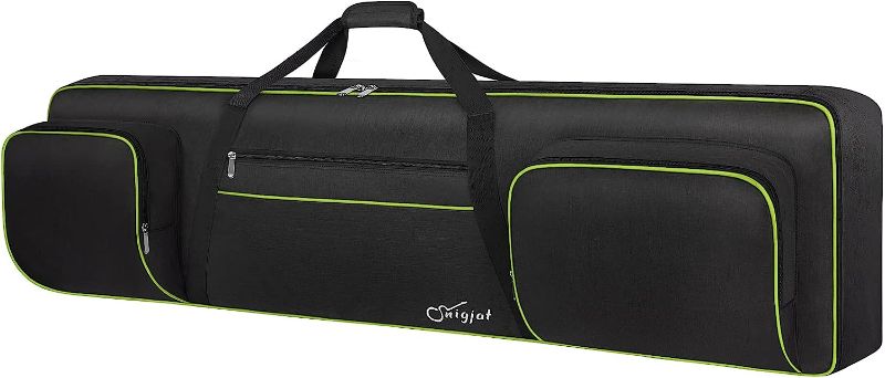 Photo 1 of 88 Key Padded Piano Case with Handles and Adjustable Shoulder Straps, (Interior: 53.5"x13.8"x6.8"), Hyper Green