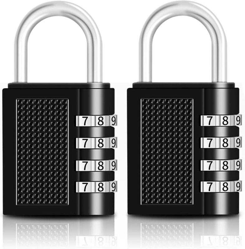 Photo 1 of 2 Pack Combination Padlock, 4 Digit Resettable Outdoor Waterproof Padlock, Combo Lock for School, Sports or Gym Locker, Employee Locker, Fence, Gate, Case, Toolbox, Hasp Storage 