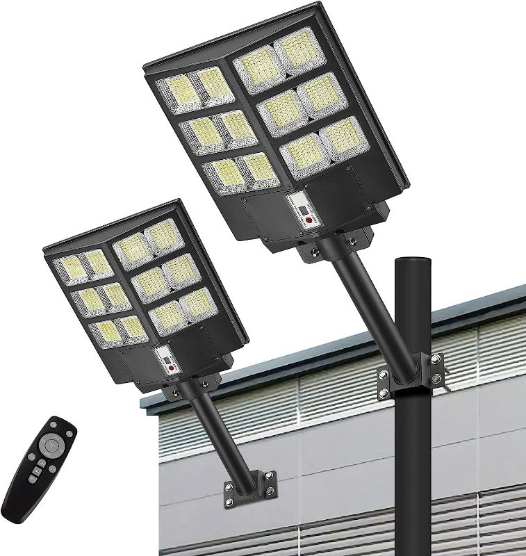 Photo 1 of (READ COMMENTS!) Lovus 2Pack 800W Solar LED Street Lights, 80000LM Solar Powered Security Flood Light Dusk to Dawn, Super Bright Commercial Solar Parking Lot Lights with Motion Sensor for Playground, ST800-086-2 (PLEASE READS COMMENTS!!)
