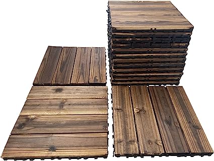 Photo 1 of 36 Pack Hardwood Interlocking Patio Deck Tiles,