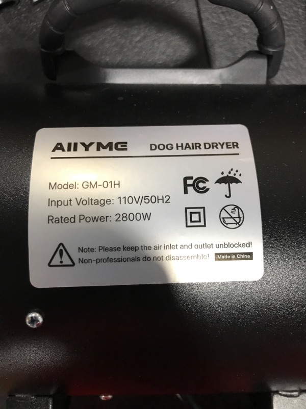 Photo 3 of AIIYME All-in-one Bath Set Dog Dryer, 4.3HP/3200W Dog Hair Dryer with Adjustable Airflow Speed and Temperature 95°F-158°F, Dog Grooming Dryer Pro High Velocity Dryer for Dogs (Black)
