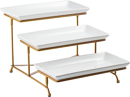 Photo 1 of  3 Tier Serving Stand with Trays , gold