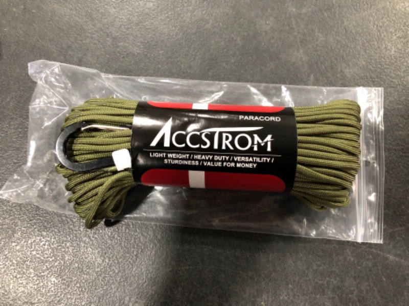 Photo 3 of 650lb Paracord Parachute Cord, Mil-Spec Type III, Nylon Paracord for Paracord Bracelet, Paracord Keychain(100ft, Olive Green) 100ft Olive Green