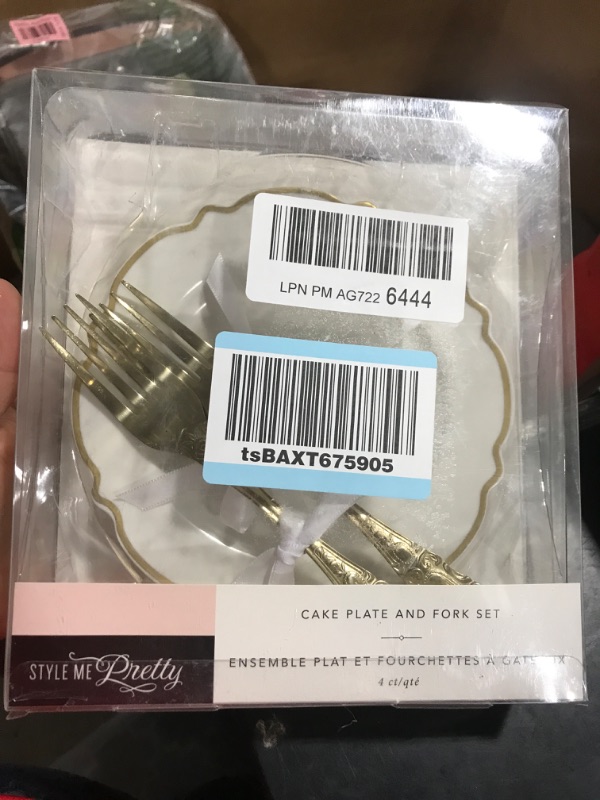 Photo 1 of Style Me Pretty Cake Fork Set-4 Count Plate, White