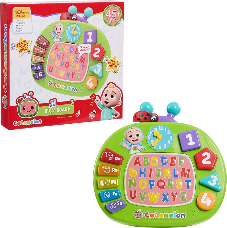 Photo 1 of CoComelon Learning Melon Busy Board, Over 45 Phrases, Preschool Learning and Education, Officially Licensed Kids Toys for Ages 18 Month, Gifts and Presents, Amazon Exclusive
