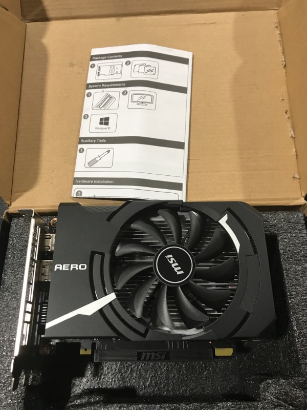 Photo 2 of MSI Gaming GeForce GTX 1650 128-Bit HDMI/DP/DVI 4GB GDRR6 HDCP Support DirectX 12 VR Ready OC ITX Graphics Card (GTX 1650 D6 AERO ITX OC)