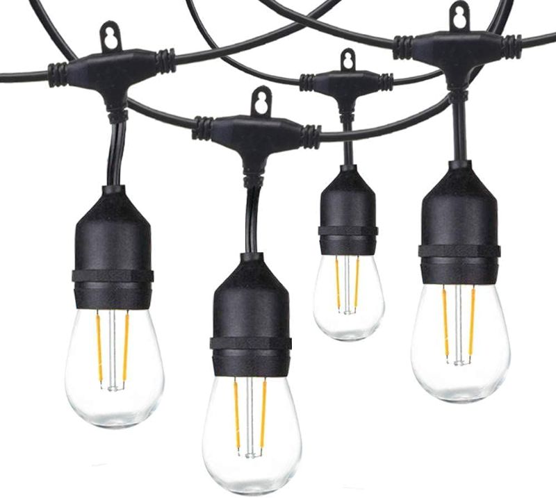 Photo 1 of 2-Pack 96FT Outdoor String Lights with Dimmable 11W Edison Vintage Bulbs