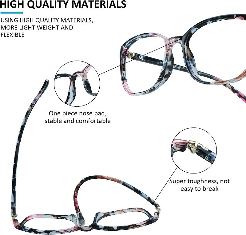 Photo 1 of  Blue Light Blocking Glasses for Women/Men, Anti Eyestrain, Stylish Square Frame, Anti Glare
