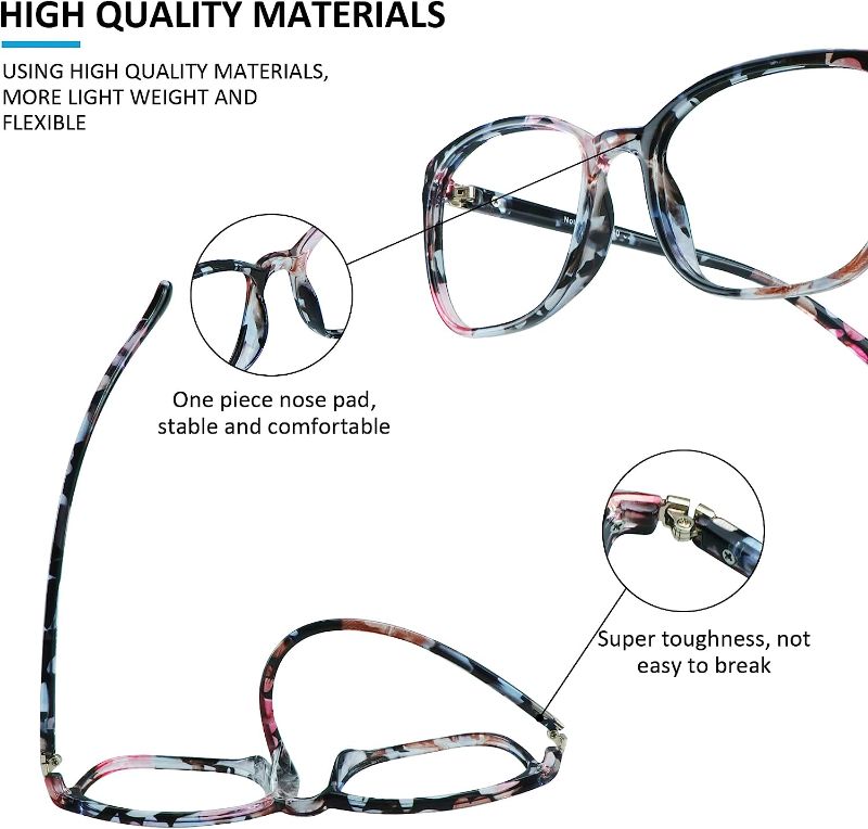 Photo 1 of  Blue Light Blocking Glasses for Women/Men, Anti Eyestrain, Stylish Square Frame, Anti Glare

