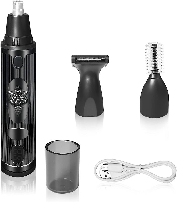 Photo 1 of fmebkpq 3 in 1 Ear and Nose Hair Trimmer, Low Noise, Professional Painless Hair Trimmer, LCD Display, Easy Cleansing (Black)