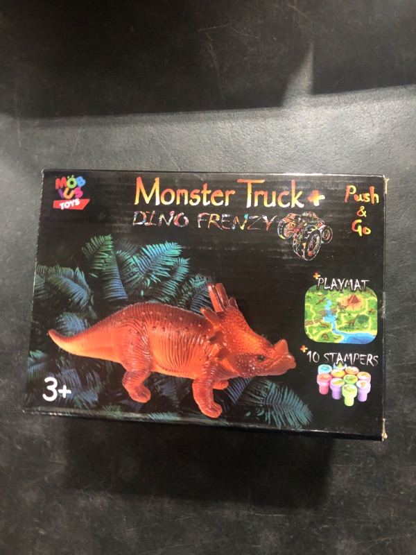 Photo 2 of Dinosaur Monster Trucks and Toy Dinosaurs for Boys and Girls - Pull Back Friction Power Dino Cars w/Lights, Sounds, 360° Rotation for Toddlers and Kids 3 4 5 6 7 Years Old