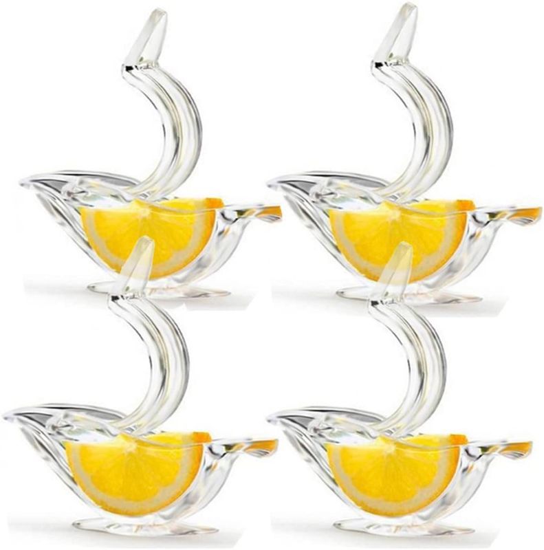 Photo 1 of 
Click image to open expanded view







New Acrylic Manual Lemon Slice Squeezer, Portable Transparent Fruit Juicer, Elegance Bird Shape, Hand Juicer for Orange Lemon Lime Pomegranate (4Pcs)