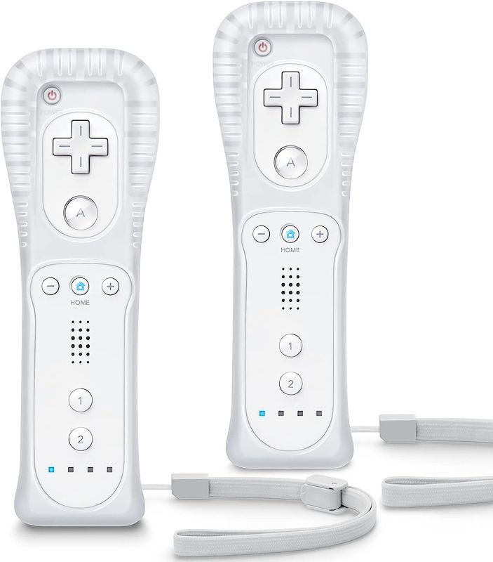 Photo 1 of Wii Controller 2 Pack, Wii Remote Controller, with Silicone Case and Wrist Strap, Remote Controller for Wii/Wii U, White