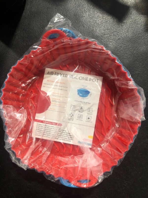 Photo 1 of 2 Pcs Silicone Air Fryer Liners, 7.5 inch Reusable Air Fryer Silicone Basket Heat Resistant Easy Cleaning Air fryers Silicone Pot Round for 3 to 5 QT Oven Accessories 