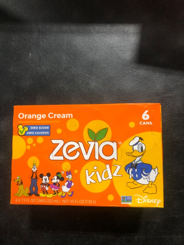 Photo 1 of Zevia Kidz Sparkling Drink, , 7.5 Ounce (Pack of 6) - Orange Creme 