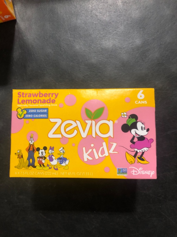 Photo 1 of Zevia Kidz Sparkling Drink, , 7.5 Ounce (Pack of 6) - Strawberry Lemonade 