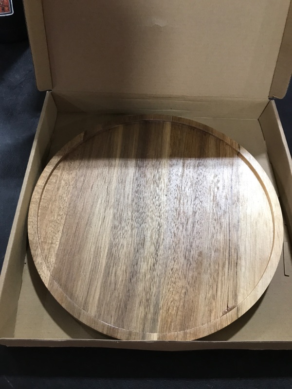 Photo 1 of 11.5x11.5x0.79 - SUR_PLUS - Acacia Wood Round Tray - Centerpiece - Kitchen - Decoration - Wood 