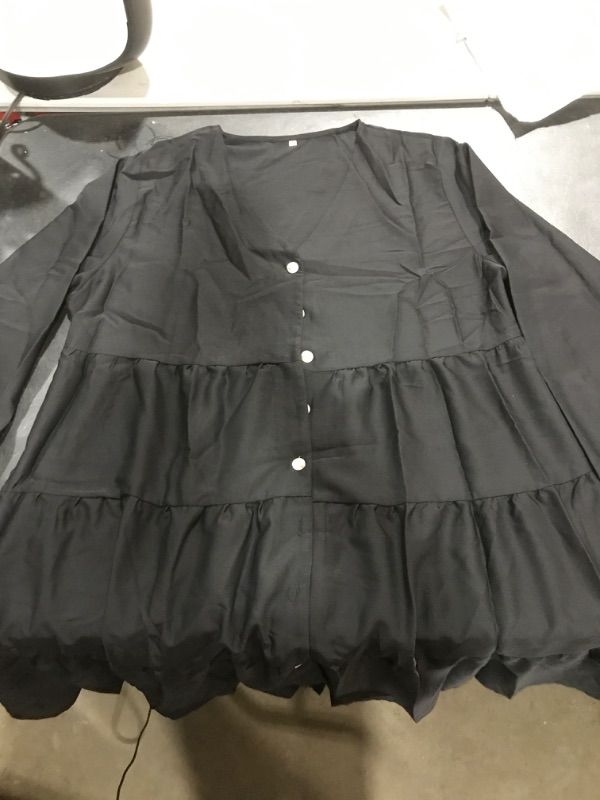 Photo 1 of 
Size L - Amoretu - Women Long Sleeve Dress - Black - Button Up 
