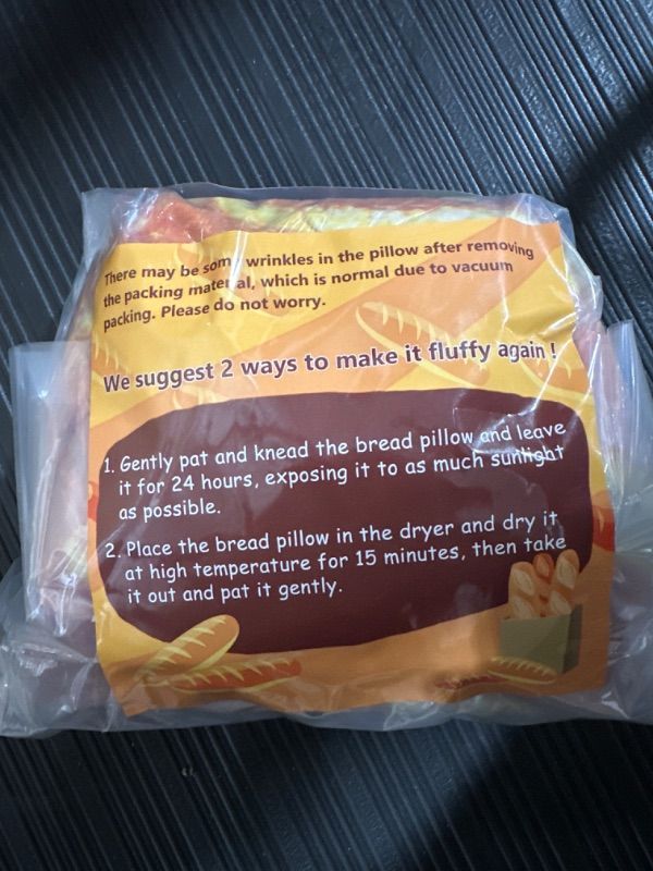 Photo 1 of 3D Simulation Buttered Bread Pillow 16 Inch 