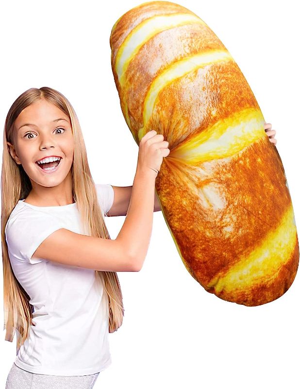 Photo 1 of 3D Simulation Buttered Bread Pillow 16 Inch 