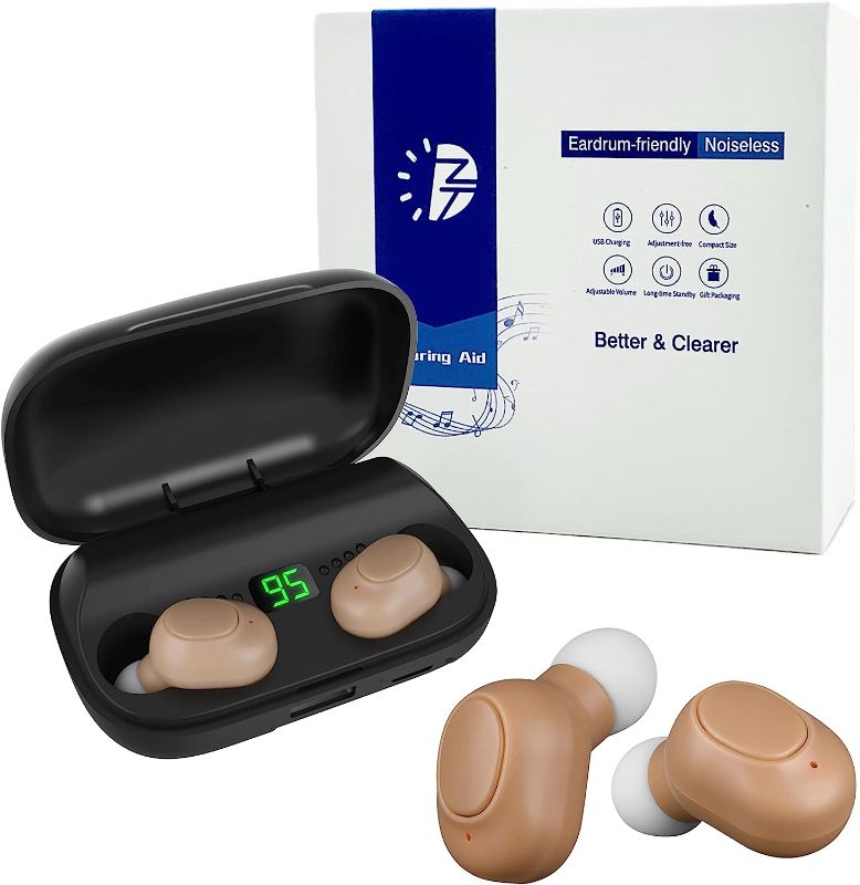 Photo 1 of Hearing Amplifier,Invisible Hearing Amplifiers for Seniors,Comfortable Sound Amplifier for Adults, 3 Sizes of Eartips1 (NOT SAME COLOR AS STOCK)
