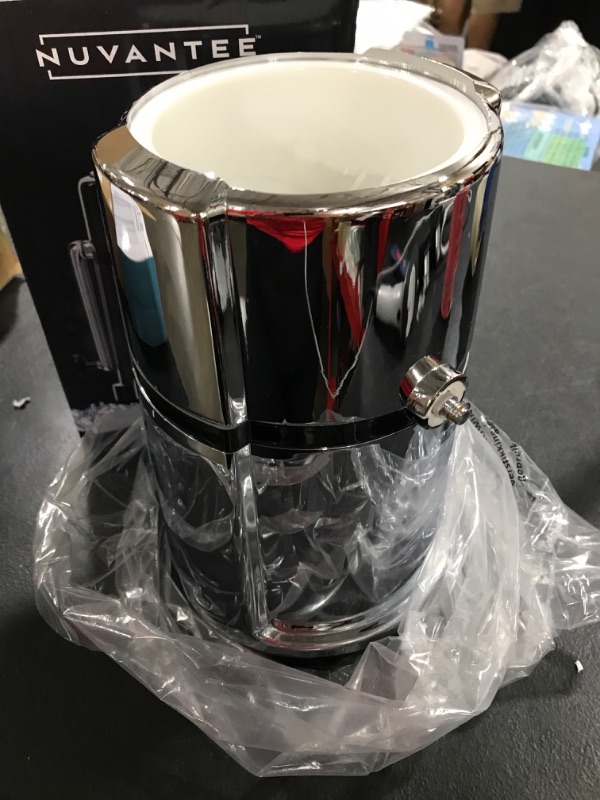 Photo 1 of Nuvantee Ice Shaver Snow Cone Machine Manual Ice Crusher Crushes Ice to Your Desired Fineness Stainless Steel, Non-Slip , BPA Free Easy to Use Ice Crusher Hand Crank - Chrome Plated