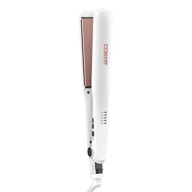 Photo 1 of Conair Double Ceramic Flat Iron, 1 1/4-inch Hair Straightener
