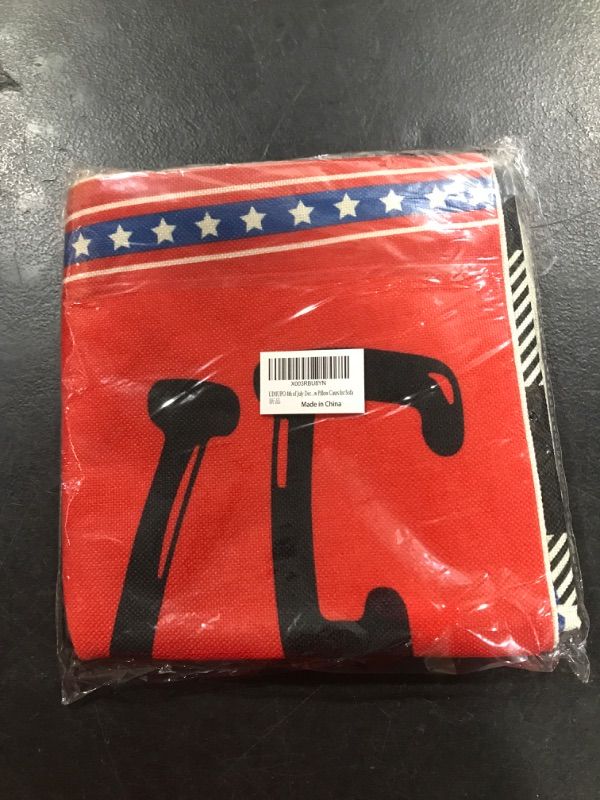 Photo 1 of 4th of July Decorations Pillow Covers 18x18 Set of 4 Buffalo Plaid Stars and Stripes Truck Throw Pillow Covers Patriotic Pillows Independence Memorial Day hello America Home Decor NOT EXACT AS STOCK
