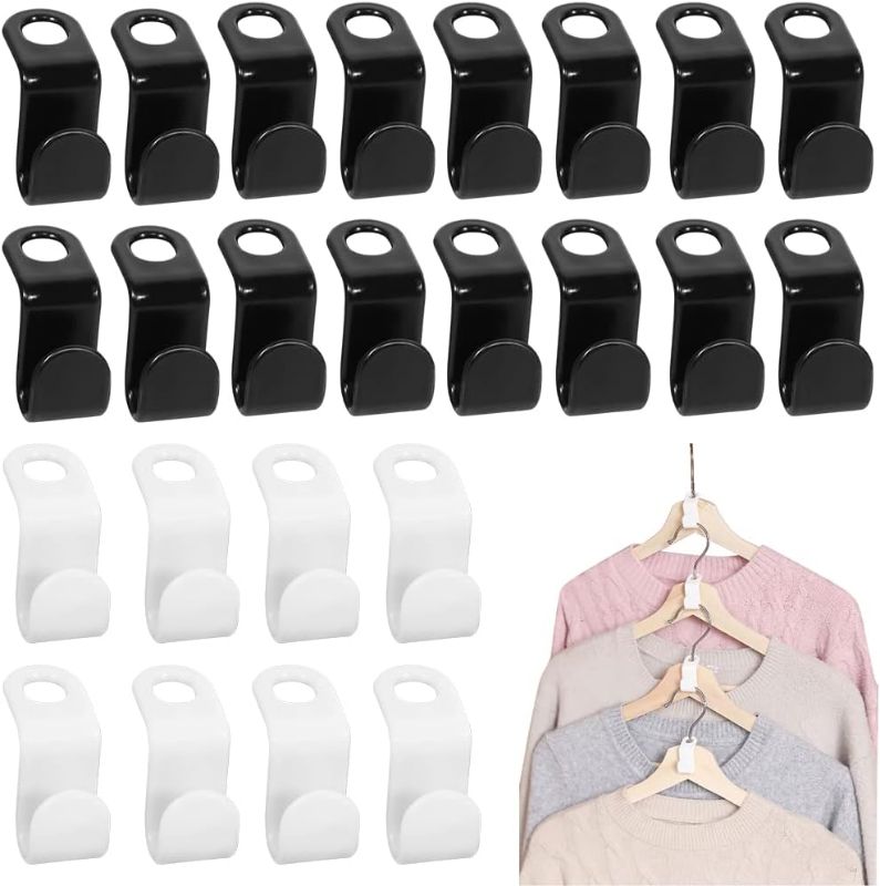 Photo 1 of 100 Pack Clothes Hanger Connector Hooks, Space Saving Cascading Hanger, Extender Hooks Closet Organizer and Storage(White & Black)