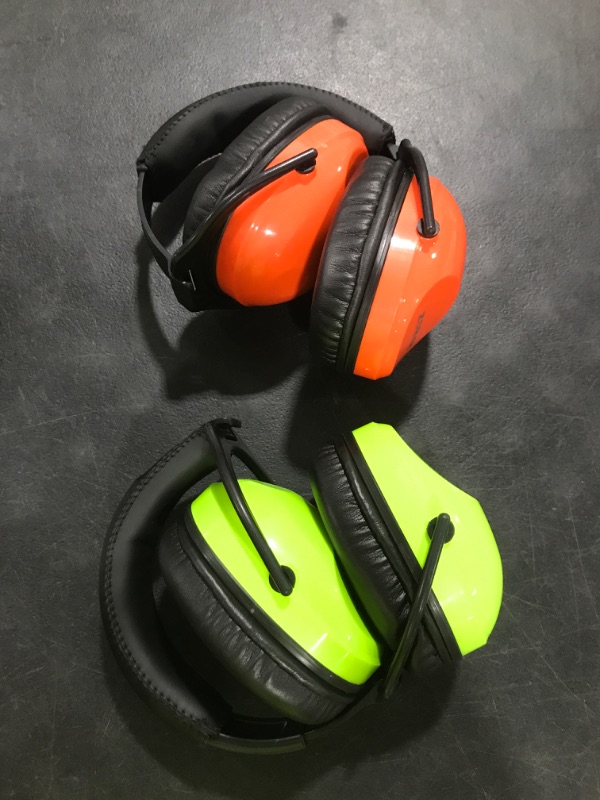 Photo 2 of ZOHAN Kids Ear Protection 2 Pack,Kids Noise Canceling Headphone for Concerts, Monster Truck, Fireworks Green&orange