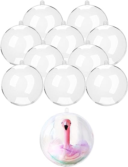 Photo 1 of 16 Pcs 80MM Filling Transparent Plastic Decorative Call DIY Craft Ball Transparent Ball Christmas, Birthday, Wedding, Party and Home Decoration Ornaments ((8CM/ 3.15IN)) 