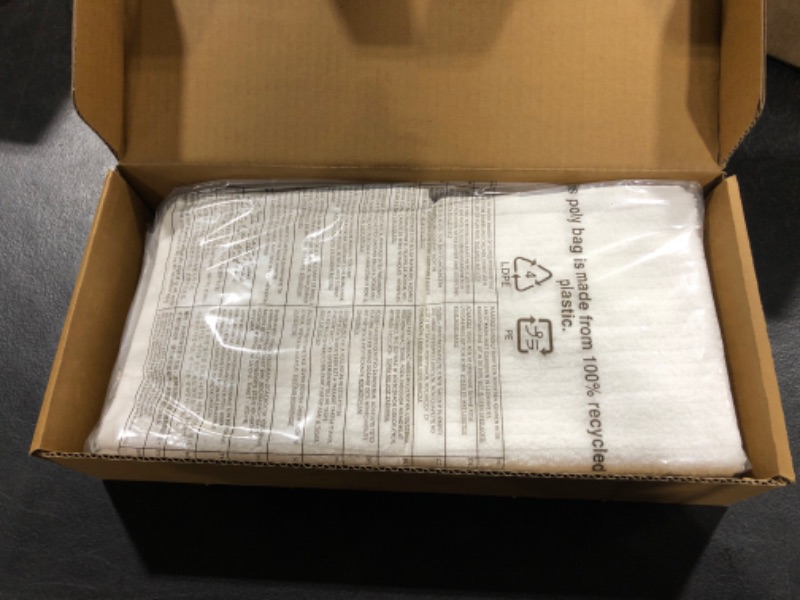 Photo 1 of Amazon Aware 100% Organic Cotton Ribbed Bath Towels - Washcloths, 6-Pack, White White Washcloth (Pack of 6)