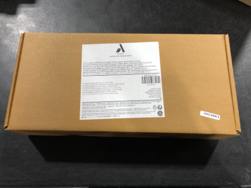 Photo 1 of Amazon Aware 100% Organic Cotton Ribbed Bath Towels - Washcloths, 6-Pack, White White Washcloth (Pack of 6)