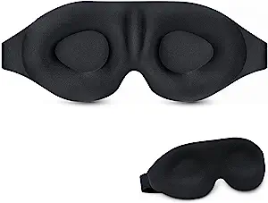Photo 1 of 3D Sleep Mask, Sleeping Eye Mask For Women Men, Contoured Cup Night Blindfold, Luxury Light Blocking Eye Cover, Molded Eye Shade With Adjustable Strap For Travel, Nap, Meditation, Black