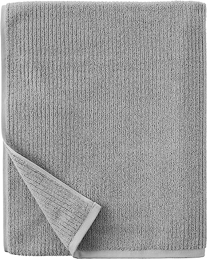 Photo 1 of Amazon Aware 100% Organic Cotton Ribbed Bath Towels - Hand Towels, 4-Pack, Gray 