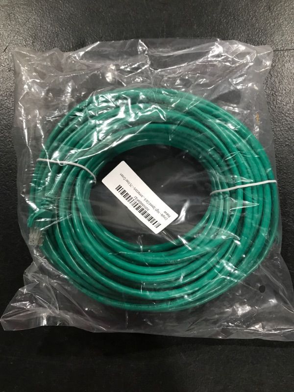 Photo 2 of Cmple - High Speed Cat 6 Cable - 10 Gbps Network Cable, Cat6 Ethernet LAN, Gold Plated RJ45 Connectors – 75 Feet Green 