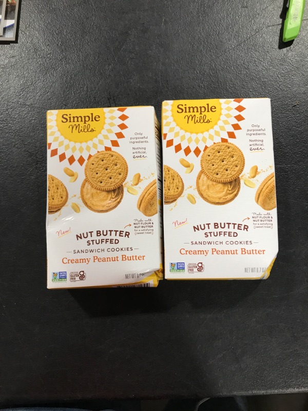 Photo 2 of 2 Simple Mills Creamy Peanut Butter Sandwich Cookies - Gluten Free, Vegan, Healthy Snacks, 6.7 Ounce (Pack of 1) Creamy Peanut Butter 6.7 Ounce