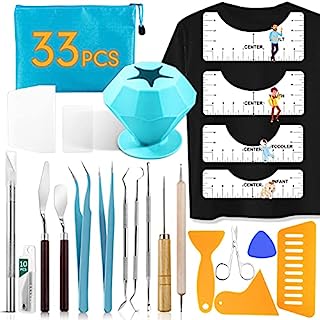 Photo 1 of 33pcs Weeding Tools for Vinyl T-Shirt Ruler Guide with Scrap Collector Craft Tool Set for Silhouettes, Lettering, Cutting, Splicing