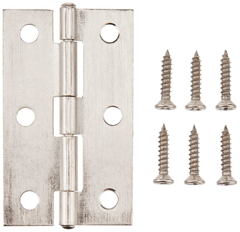 Photo 1 of Amazon Basics AB-4025 Butt Hinge 2-2/5-Inch, Satin Nickel, 12 Pieces, 2-2/5" Satin Nickel 2-2/5"