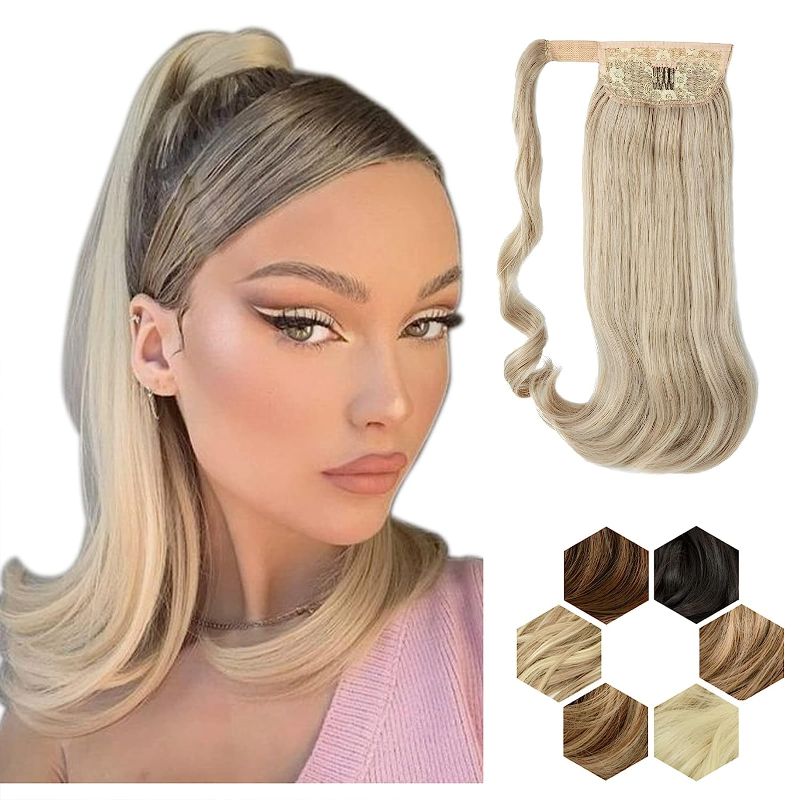 Photo 1 of CJL HAIR 17" Ponytail Extension Synthetic Wavy Hairpiece Wrap Around Clip in Fake Pony Tail Hair Extensions for White Black Women (24/60)
