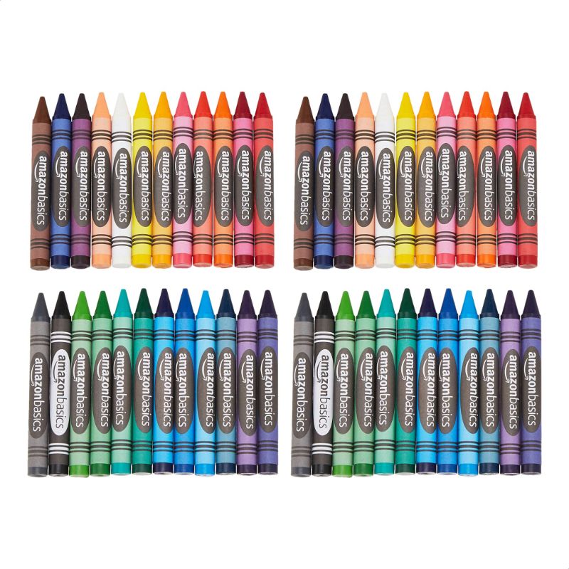 Photo 1 of Amazon Basics Jumbo Crayons - 24 Assorted Colors, 2-Pack Jumbo 24 Count (Pack of 2)