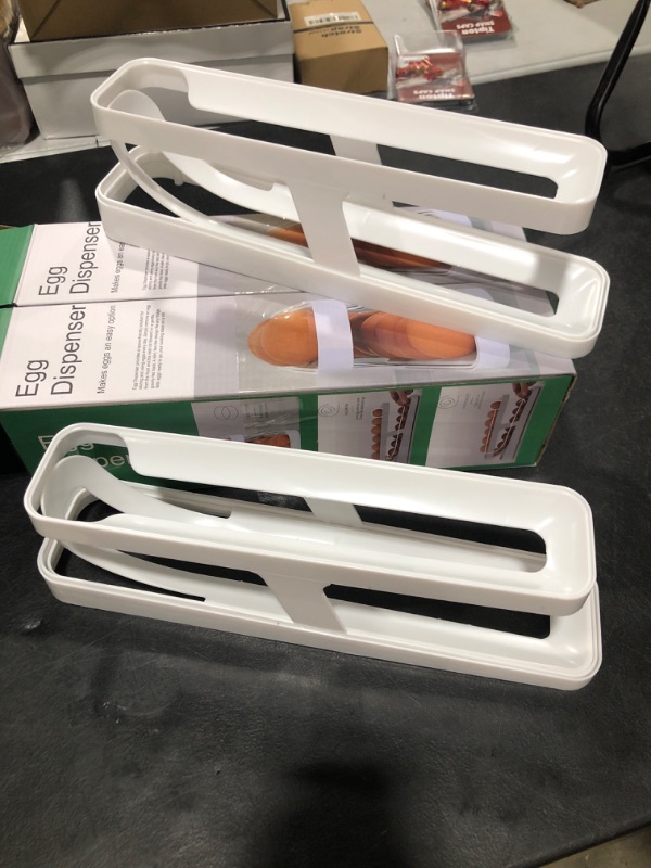 Photo 1 of 2PCS Auto Rolling Egg Storage Container,2 Tier Rolling Egg Carton For Refrigerator,Space Saving Egg Tray For Refrigerator Countertop Cabinet…
