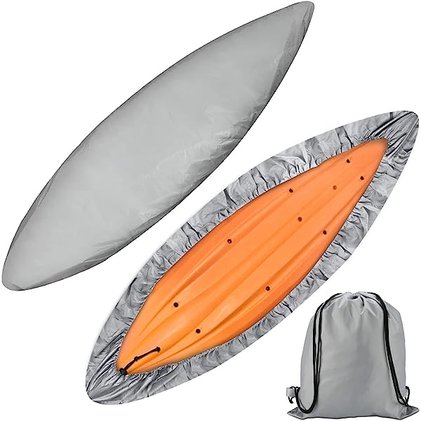 Photo 1 of ZOOS Kayak Cover Accessories, 210D Waterproof UV Resistant Kayak Covers for Outdoor Storage, Dustproof Boat Canoe Kayak Cover for Indoor Outdoor Storage