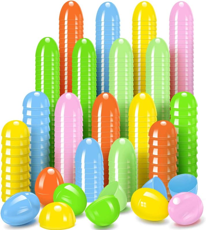 Photo 1 of CCINEE Plastic Easter Eggs 2.36 Inch Bright Color Empty Eggs for Easter Gift Filler 300pcs 