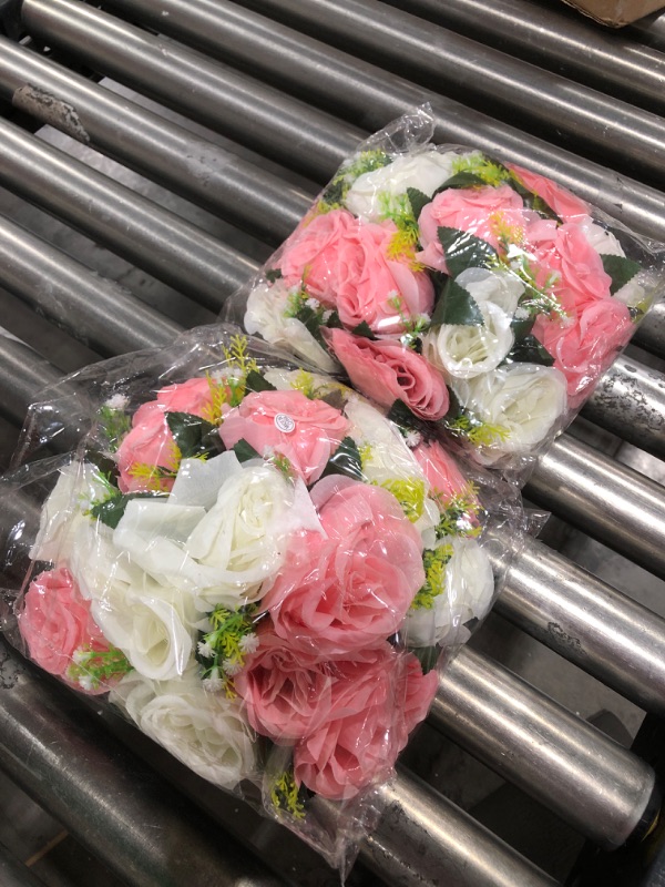 Photo 2 of 2 pack of artificial flowers pink and white